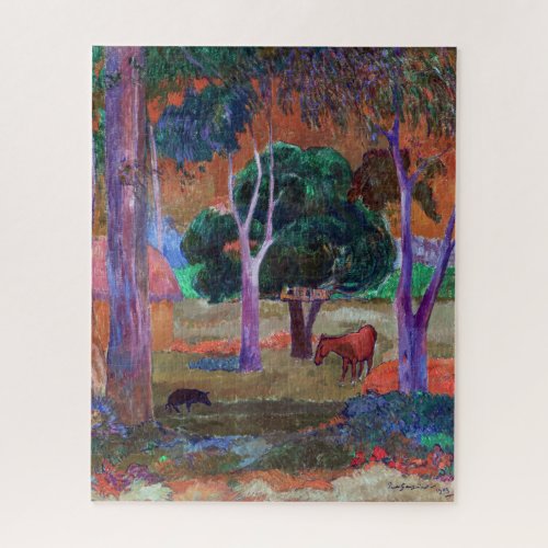 Paul Gauguin _ Landscape with a Pig and a Horse Jigsaw Puzzle