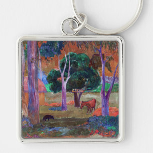 Paul Gauguin - Landscape with a Pig and a Horse Keychain