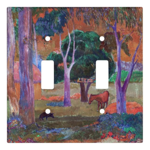 Paul Gauguin _ Landscape with a Pig and a Horse Light Switch Cover