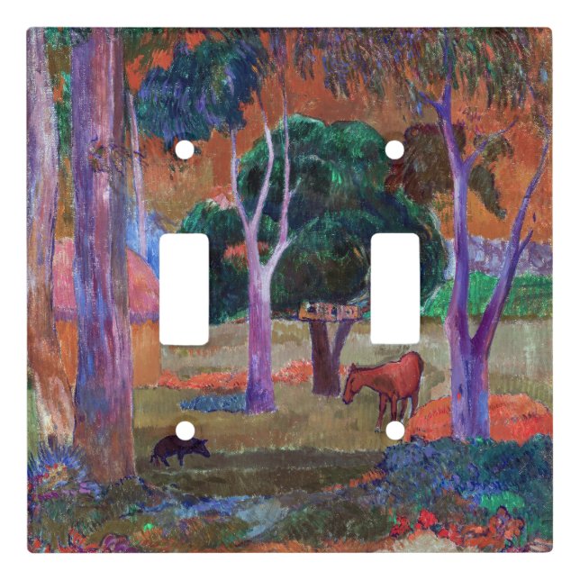 Paul Gauguin - Landscape with a Pig and a Horse Light Switch Cover (Front)