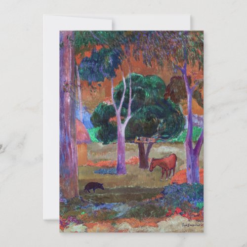 Paul Gauguin _ Landscape with a Pig and a Horse Thank You Card
