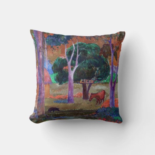 Paul Gauguin _ Landscape with a Pig and a Horse Throw Pillow
