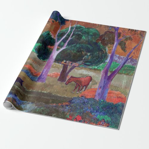 Paul Gauguin _ Landscape with a Pig and a Horse Wrapping Paper