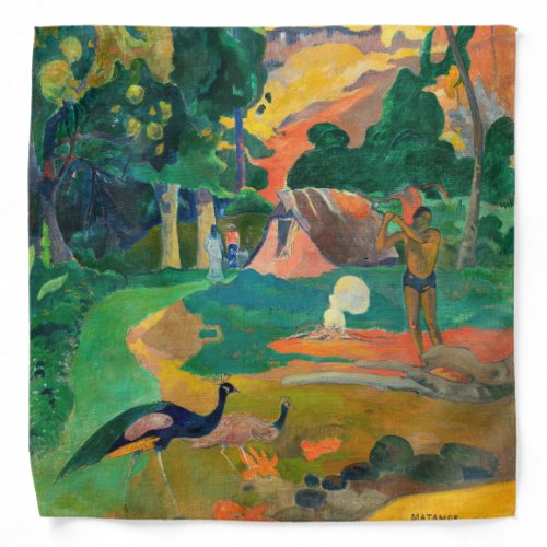 Paul Gauguin _ Landscape with Peacocks  Matamoe Bandana
