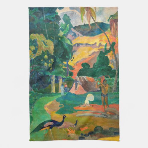 Paul Gauguin _ Landscape with Peacocks  Matamoe Kitchen Towel