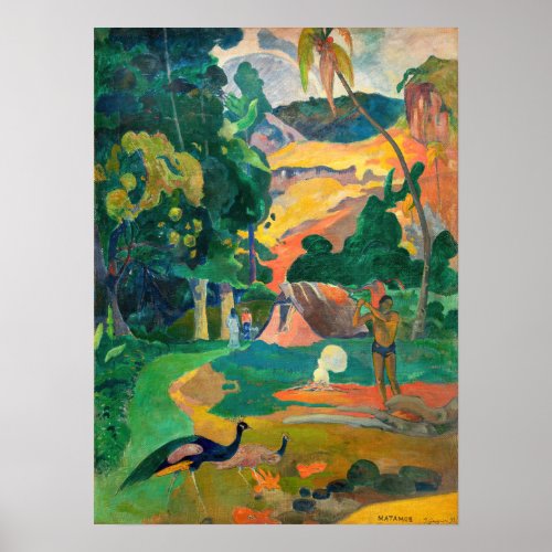 Paul Gauguin _ Landscape with Peacocks  Matamoe Poster