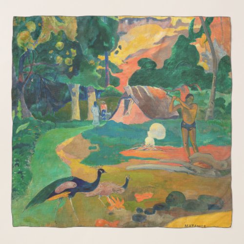 Paul Gauguin _ Landscape with Peacocks  Matamoe Scarf