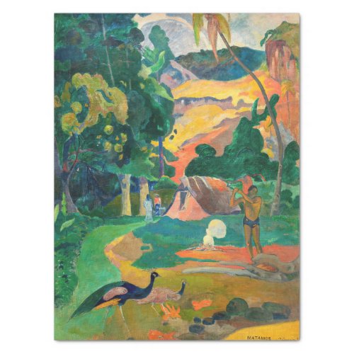 Paul Gauguin _ Landscape with Peacocks  Matamoe Tissue Paper