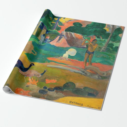 Paul Gauguin _ Landscape with Peacocks  Matamoe Wrapping Paper