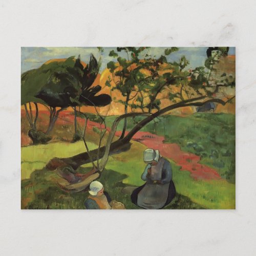 Paul Gauguin_ Landscape with two breton women Postcard