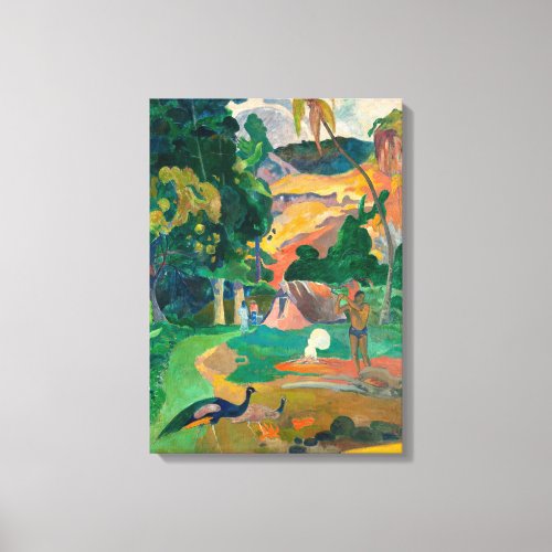 Paul Gauguin Matamoe Landscape with Peacocks Canvas Print