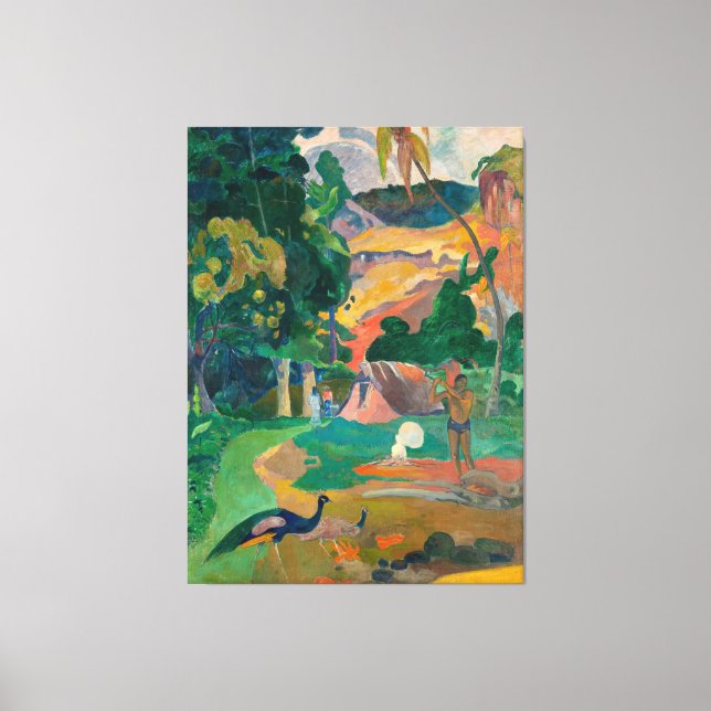 Paul Gauguin Matamoe Landscape with Peacocks Canvas Print (Front)