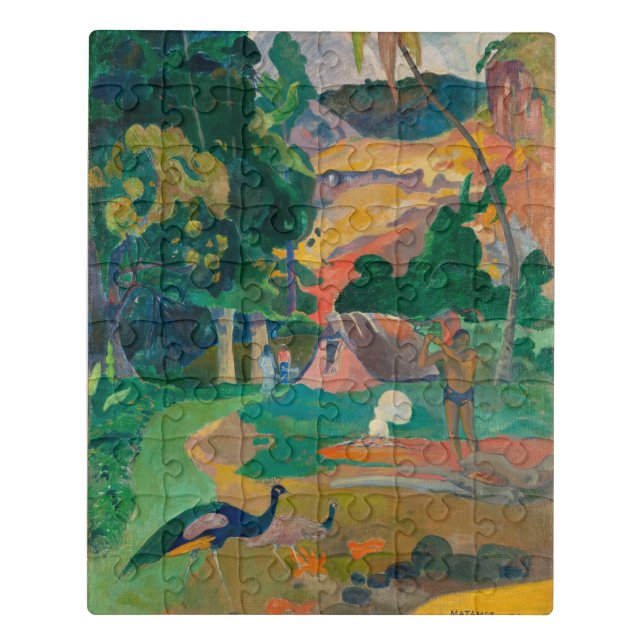 Paul Gauguin Matamoe Landscape with Peacocks Jigsaw Puzzle (Puzzle Vertical)