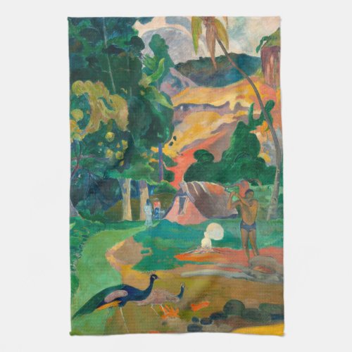 Paul Gauguin Matamoe Landscape with Peacocks Kitchen Towel