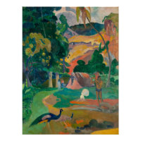 Paul Gauguin Matamoe Landscape with Peacocks