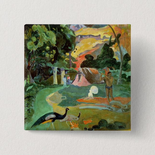 Paul Gauguin | Matamoe or, Landscape with Peacocks Button (Front)