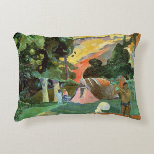 Paul Gauguin Matamoe or, Landscape with Peacocks Decorative Pillow