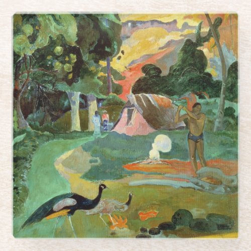 Paul Gauguin  Matamoe or Landscape with Peacocks Glass Coaster
