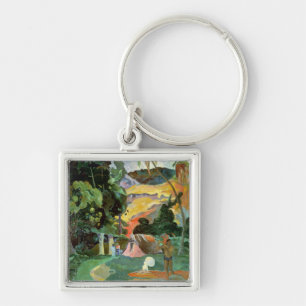 Paul Gauguin Matamoe or, Landscape with Peacocks Keychain