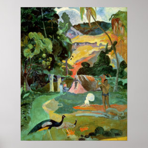 Paul Gauguin Matamoe or, Landscape with Peacocks Poster