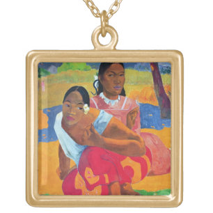 Paul Gauguin   Nafea Faaipoipo (When are you Getti Gold Plated Necklace