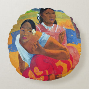 Paul Gauguin   Nafea Faaipoipo (When are you Getti Round Pillow
