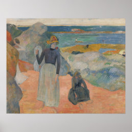 Paul Gauguin - On the Beach in Brittany Poster