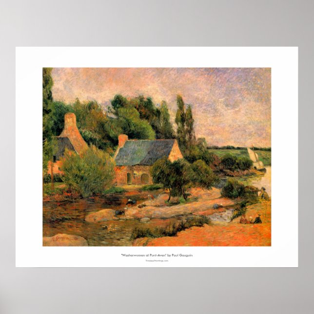Paul Gauguin painting Washerwomen at Pont-Aven art Poster (Front)