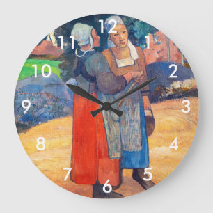 Paul Gauguin - Paysannes Bretonnes Large Clock