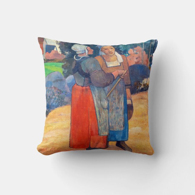 Paul Gauguin - Paysannes Bretonnes Throw Pillow (Front)