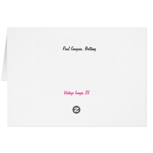 Paul Gauguin Personalized -Contentment B-day Card (Back Horizontal)