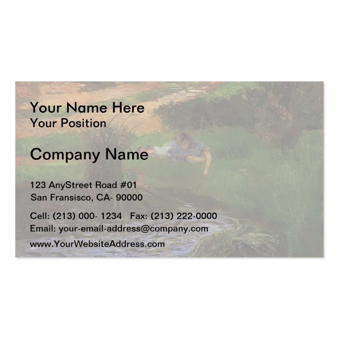 Paul Gauguin Pond with Ducks(Girl Amusing Herself) Business Card Template