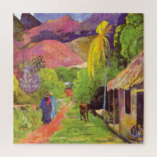 Paul Gauguin Road in Tahiti Vintage Fine Art Jigsaw Puzzle