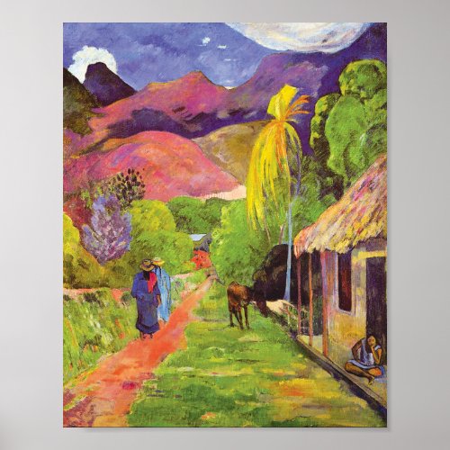 Paul Gauguin Road in Tahiti Vintage Fine Art Poster