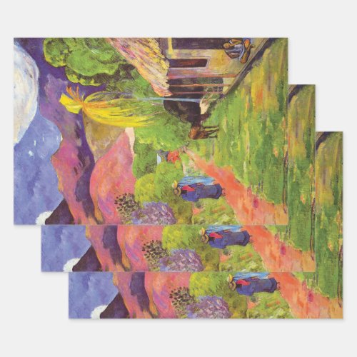 Paul Gauguin Road in Tahiti Vintage Fine Art Wrapping Paper Sheets