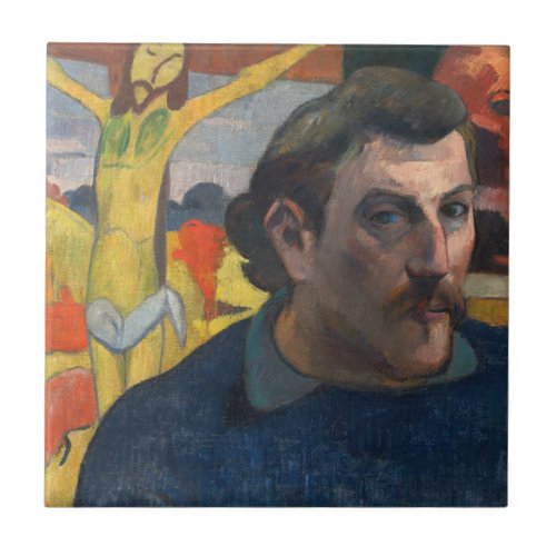 Paul Gauguin _ Self_Portrait with Yellow Christ Ceramic Tile