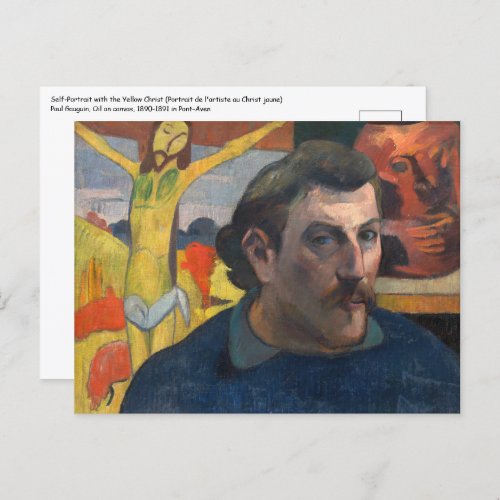 Paul Gauguin _ Self_Portrait with Yellow Christ Postcard