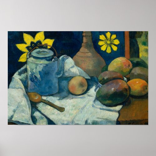 Paul Gauguin _ Still Life with Teapot and Fruit Poster