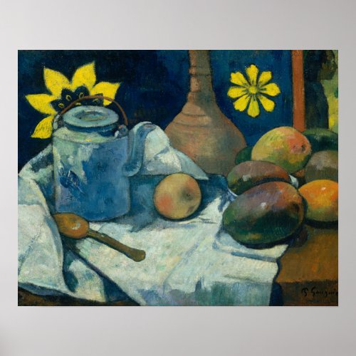 Paul Gauguin _ Still Life with Teapot and Fruit Poster