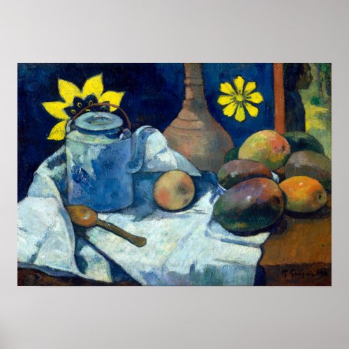 Paul Gauguin Still Life with Teapot and Fruit Poster