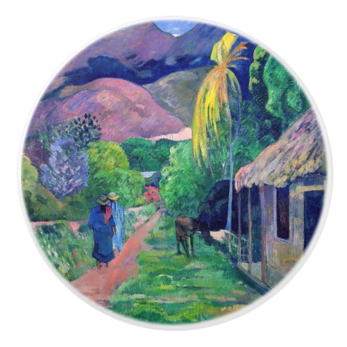 Paul Gauguin _ Street in Tahiti Ceramic Knob