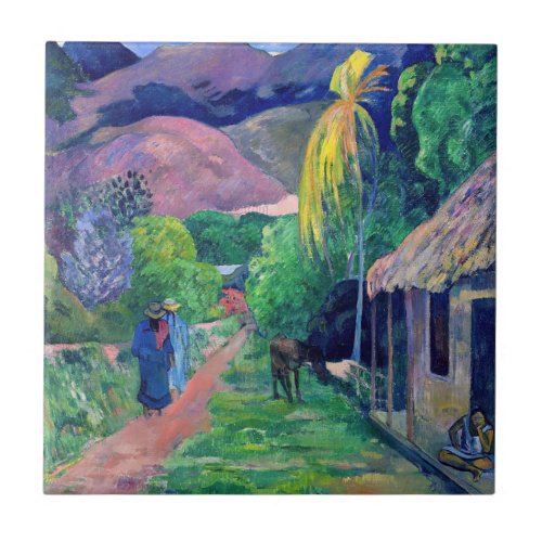Paul Gauguin _ Street in Tahiti Ceramic Tile