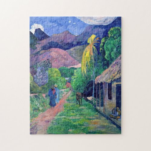 Paul Gauguin _ Street in Tahiti Jigsaw Puzzle