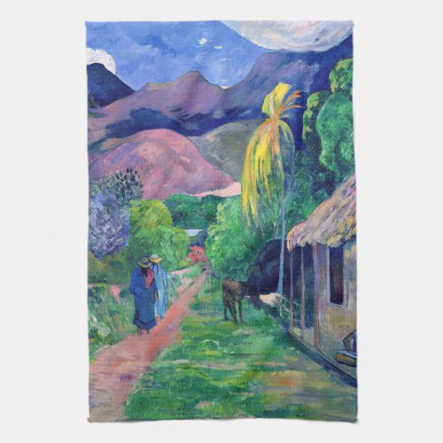 Paul Gauguin _ Street in Tahiti Kitchen Towel