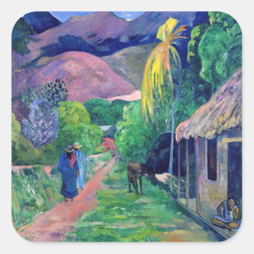 Paul Gauguin _ Street in Tahiti Square Sticker