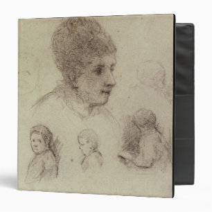 Paul Gauguin Study of Heads, 1884 (black chalk o Binder