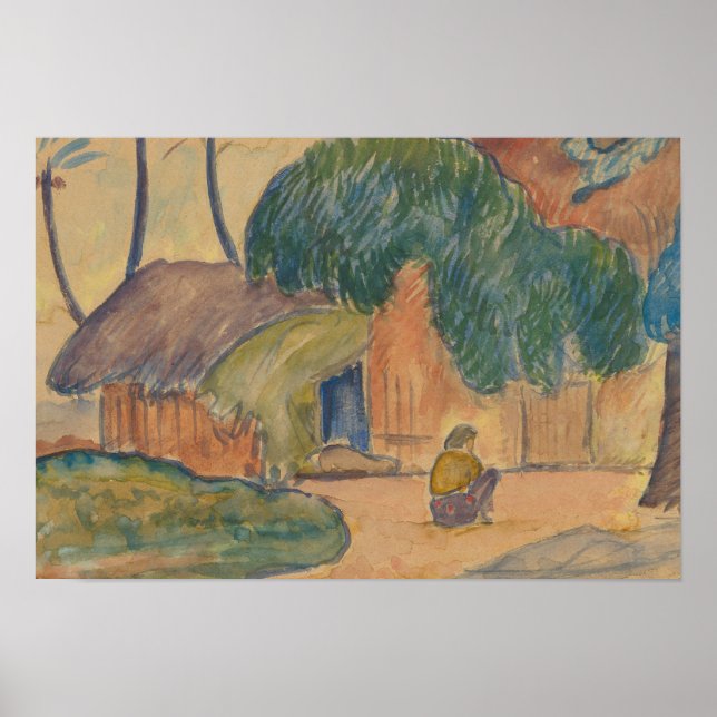 Paul Gauguin - Tahitian Hut Poster (Front)