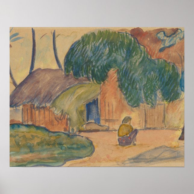 Paul Gauguin - Tahitian Hut Poster (Front)