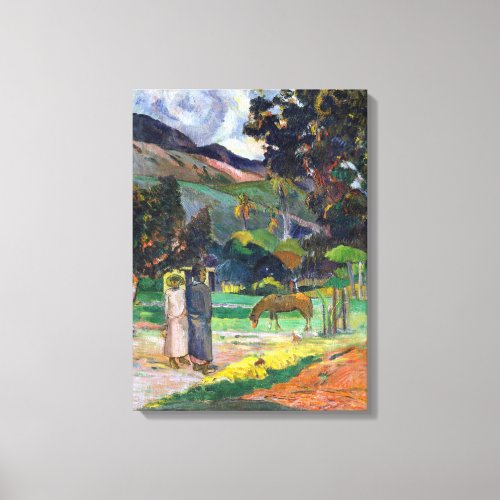 Paul Gauguin Tahitian Landscape Canvas Print