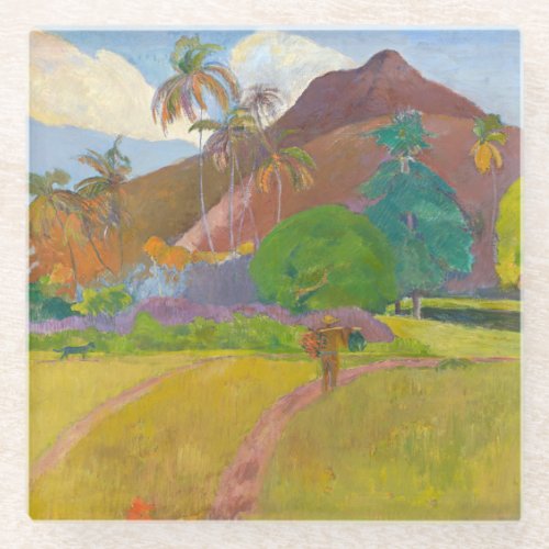Paul Gauguin _ Tahitian Landscape Glass Coaster